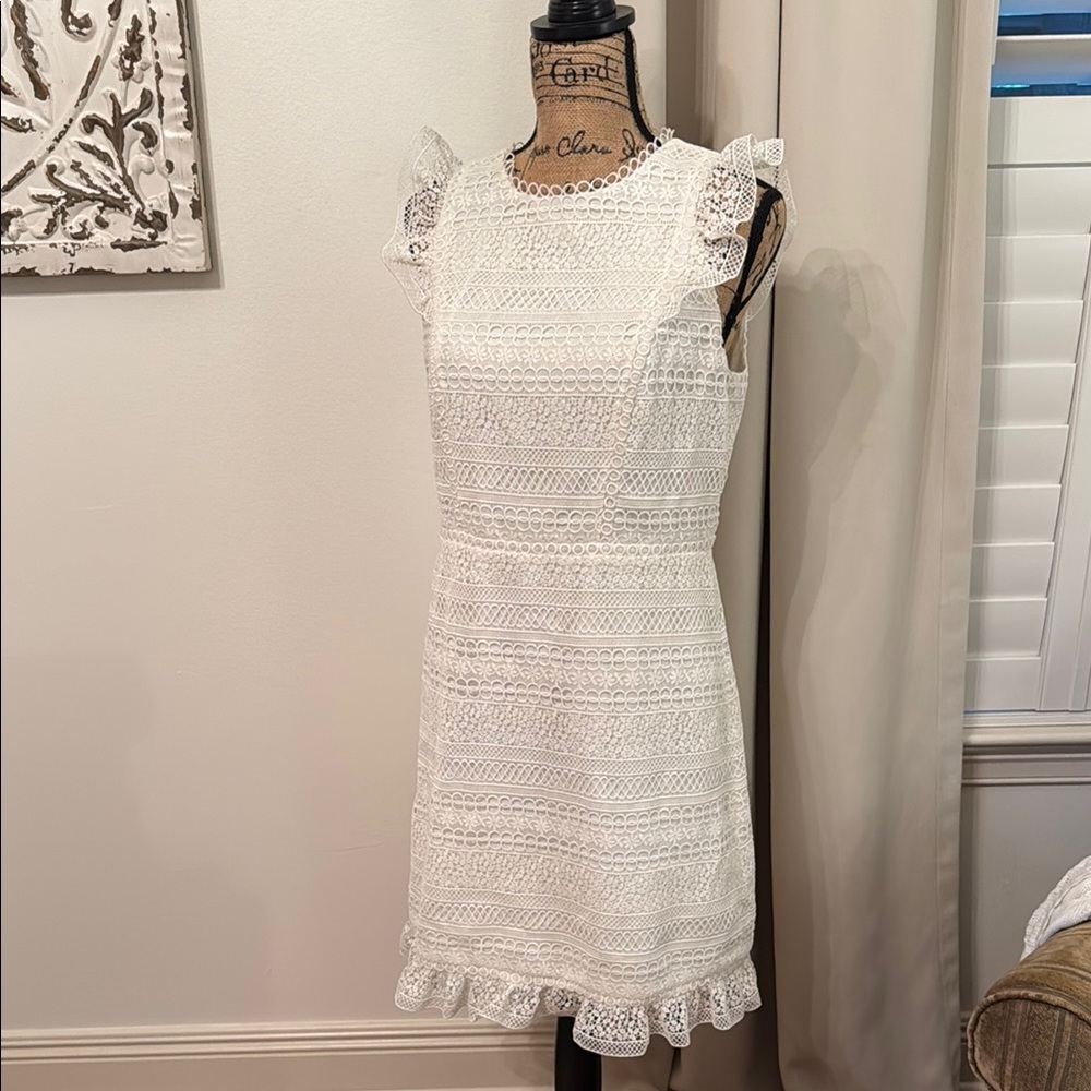 J. Crew White Lace Mini Dress